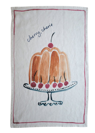 Dinette Cherry Cherie - Linen Tea Towel