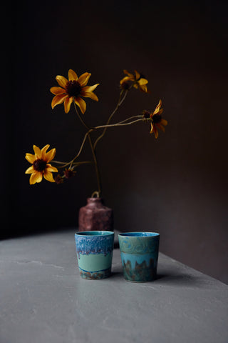HKLIVING 70s ceramics: Van Gogh coffee mugs - Self-portrait set of 2