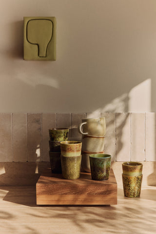HKLIVING 70s ceramics: Van Gogh coffee mugs - Sunflowers set of 2