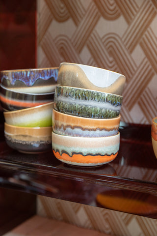 HKLIVING 70s ceramics: dessert bowls reef (set of 4)