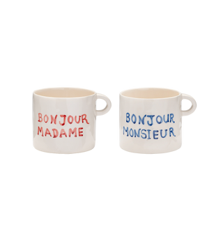 Anna + Nina Bonjour Mug - Set of 2