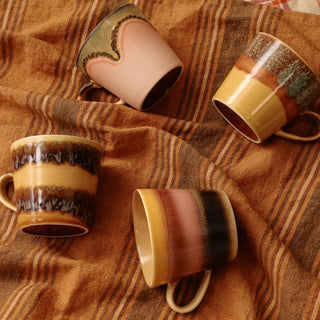 HKLIVING 70s ceramics: cappuccino mugs - Vista (Set of 4)