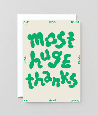 Extreme Thanks Most Huge Thanks Embossed Greetings Card β La Gent