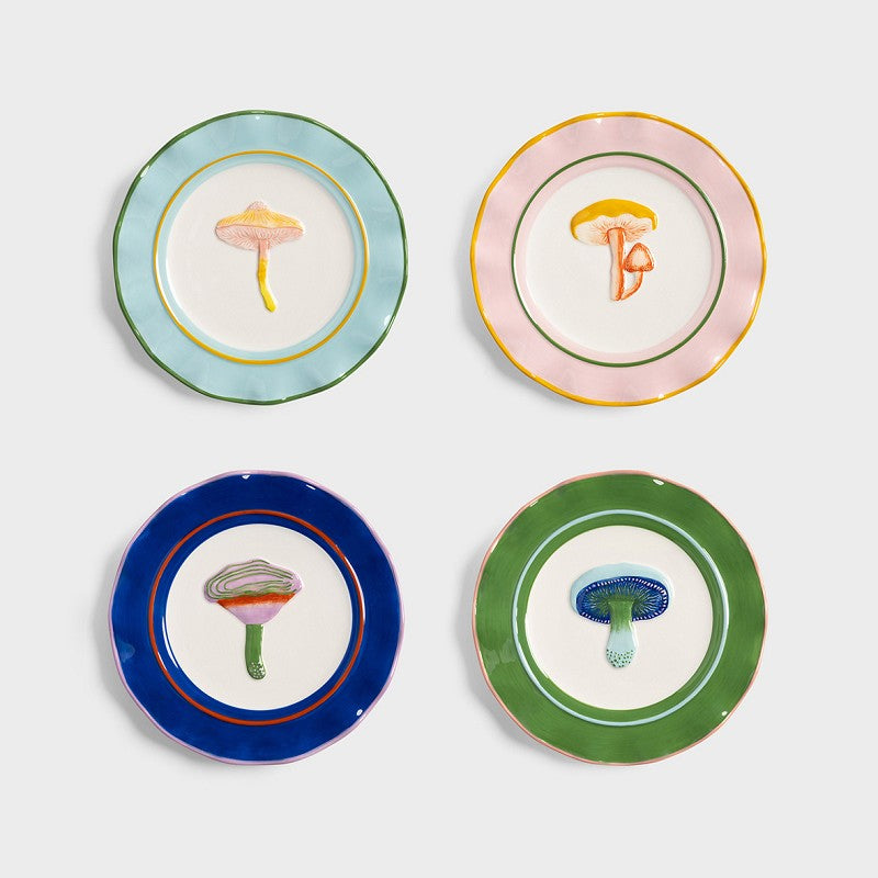 &Klevering Plate Magic Mushroom Plate (Set of 4)