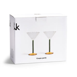 &Klevering Green, Orange & Clear Perle Coupe Set of 2