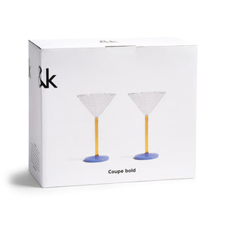 &Klevering Blue, Orange & Clear Bold Coupe Set of 2