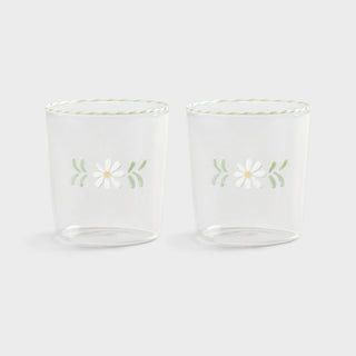 &Klevering Glass flora white set of 2