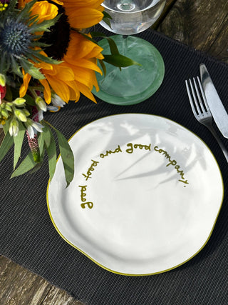 Maegen Statement Plate - 'good food and good company.'