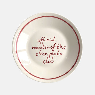Clean Plate Subscription 'Official member of the clean plate club' plate – La Gent