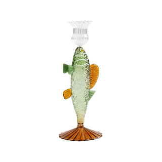 &Klevering Green Fish Candle Holder