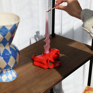 &Klevering Ribbon Red Candle Holder