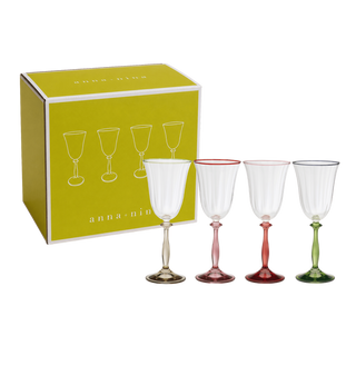 Anna + Nina Toasts & Tales Optic Wine Glass Set of 4