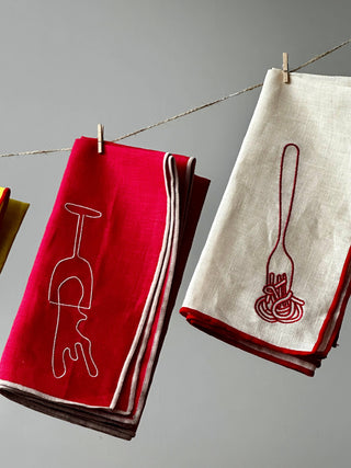 Maegen Linen Blend Napkins - Spaghetti (Set of 2)