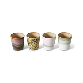 HKLIVING 70s ceramics: coffee mug - Serendipity (set of 4)
