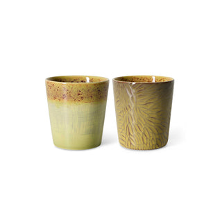 HKLIVING 70s ceramics: Van Gogh coffee mugs - Sunflowers set of 2