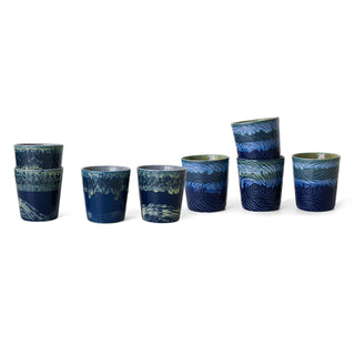 HKLIVING 70s ceramics: Van Gogh coffee mugs - Starry Night set of 2