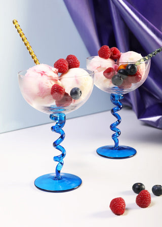 &Klevering Spiral Coupe Glass Set of 2 - La Gent Thoughtful Gifts