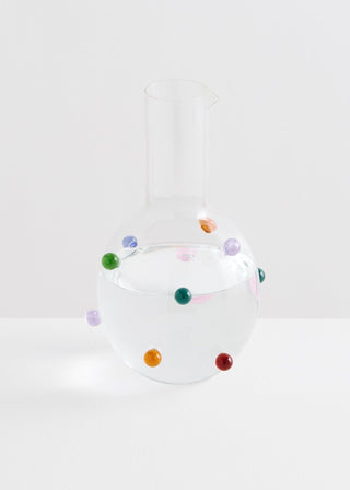Maison Balzac Clear & Multi Pomponette Glass Carafe - La Gent Thoughtful Gifts
