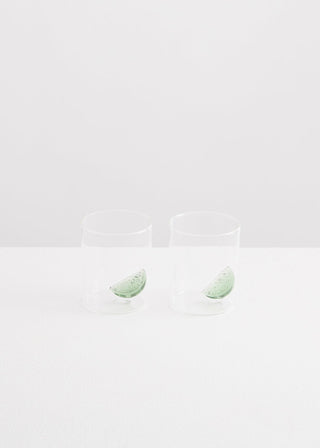 Maison Balzac Clear and Green Gin & Tonic Glass Set of 2 - La Gent Thoughtful Gifts