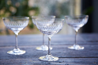 The Vintage List Ovals Champagne Saucers Set of 2 - La Gent Thoughtful Gifts