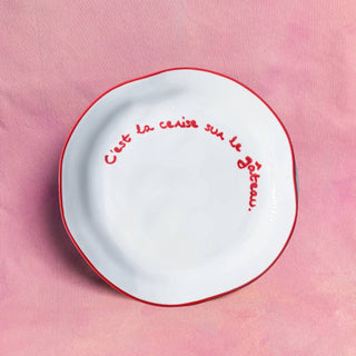 Maegen Statement Plate - 'c'est La Cerise Sur Le Gateau'