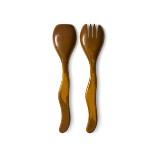 HKLIVING Salad Cutlery Set Ochre