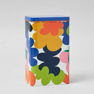 Abstract Flowers Kitchen Storage Tin