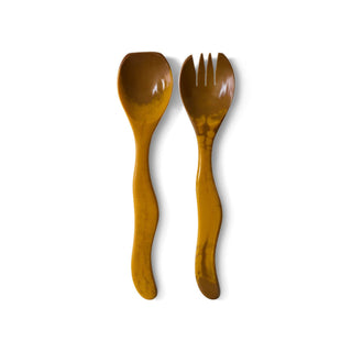 HKLIVING Salad Cutlery Set Ochre
