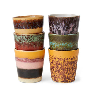 HKLIVING 70s Ceramics Coffee Mug - Valley (Set of 6)