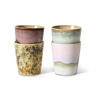 HKLIVING 70s ceramics: coffee mug - Serendipity (set of 4)