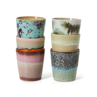 HKLIVING 70s Ceramics Coffee Mug - surreal (set of 6)
