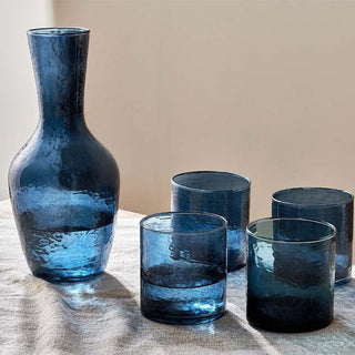 Nkuku Yala Hammered Tumbler - Indigo [Set of 4]