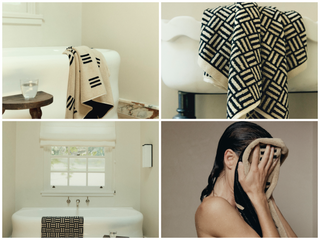 BAINA CLAREMONT BATH TOWEL Sand & Noir